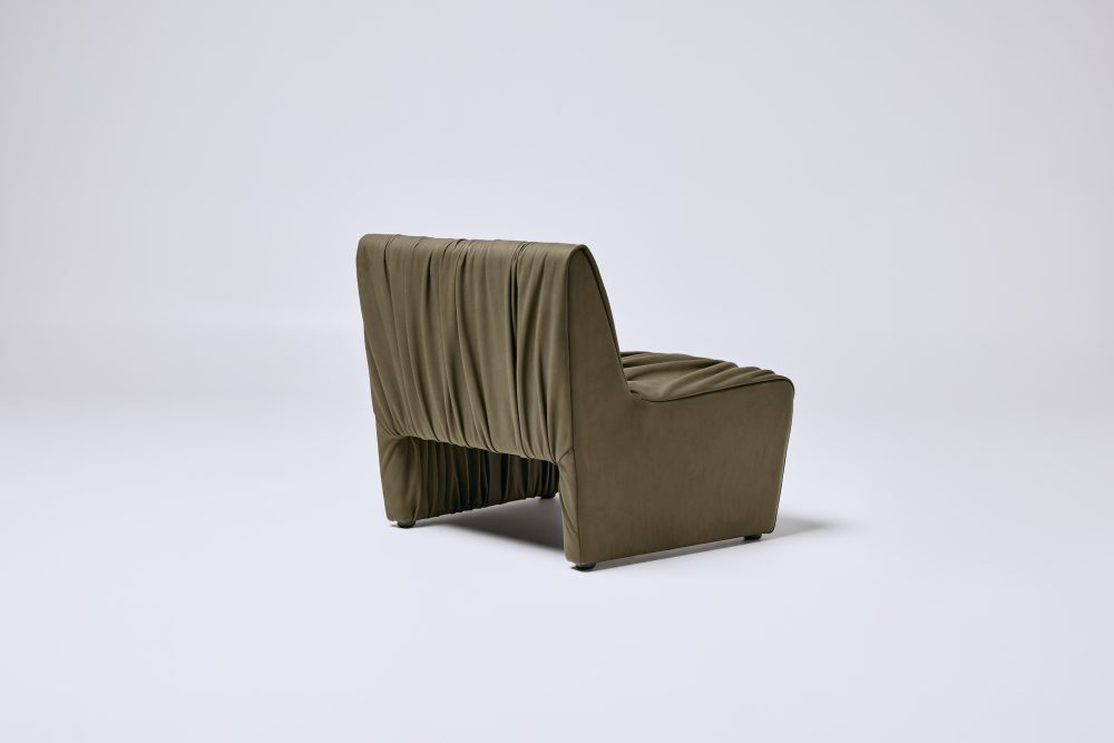 olive ruched leather reeno 2