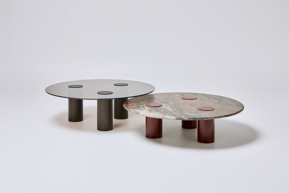 1000dia dark bronze glass with 1200 coober pedy stone ivy