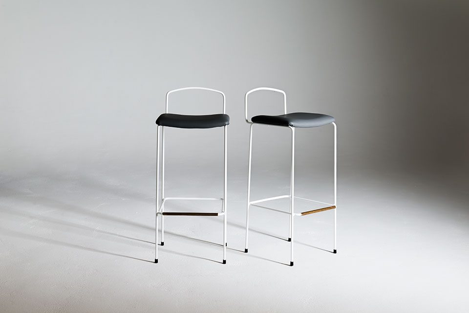 dita stool 750h open back in grey vinyl