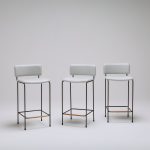 graziaco dita stools with back in leather 2208 collection