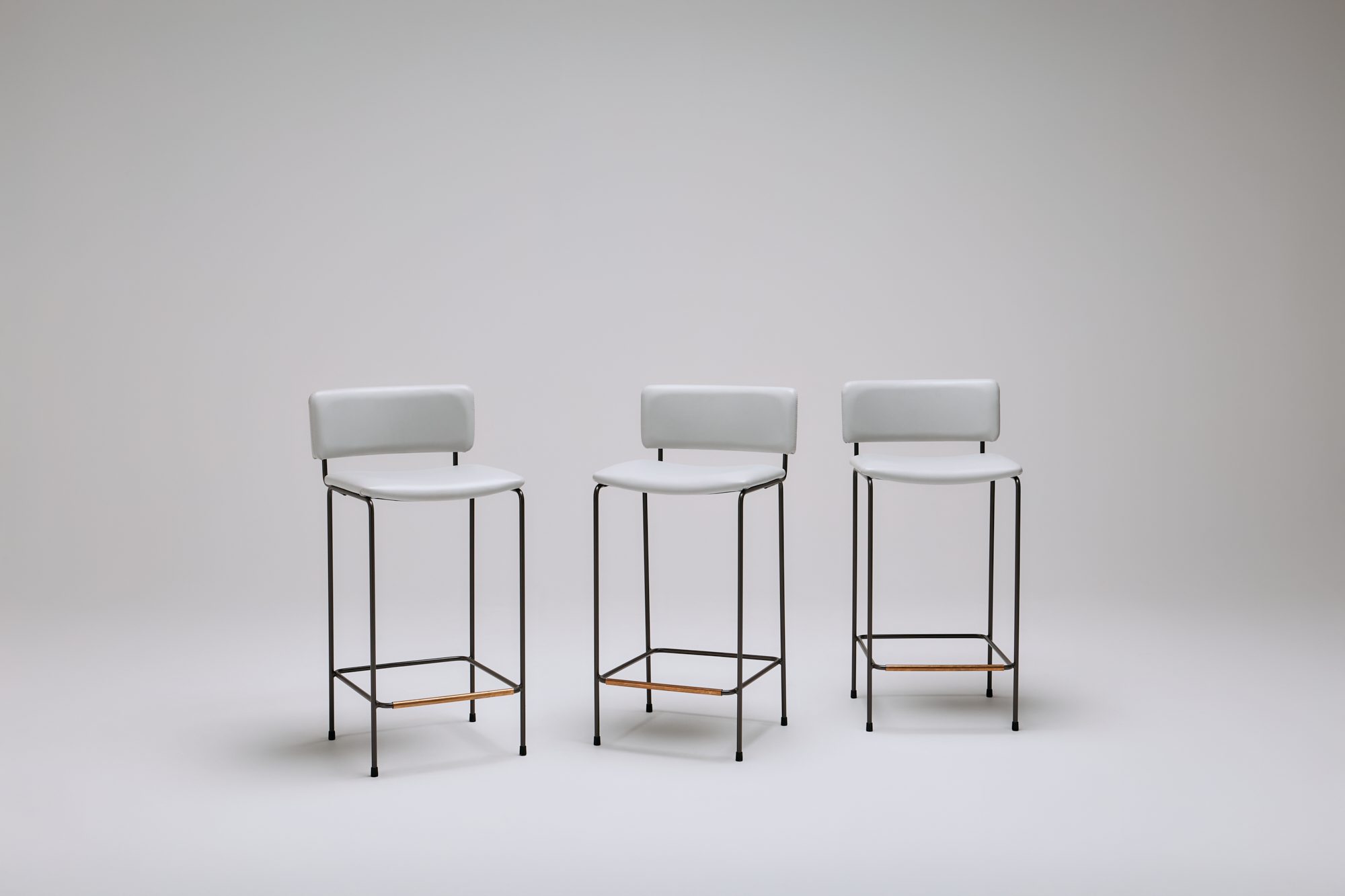 graziaco dita stools with back in leather 2208 collection