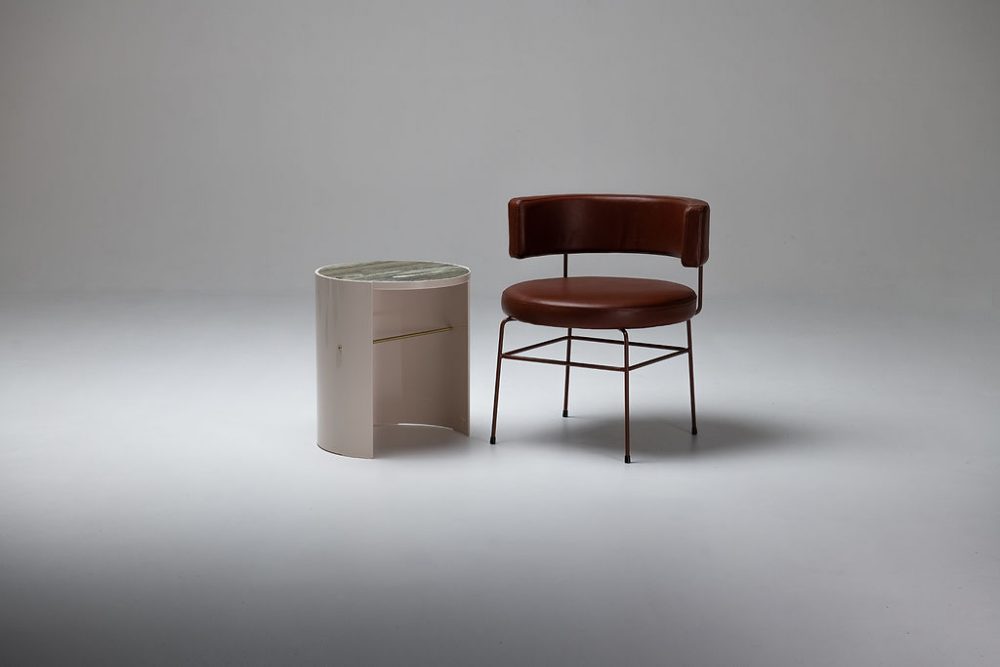 stamp side table and diiva chair