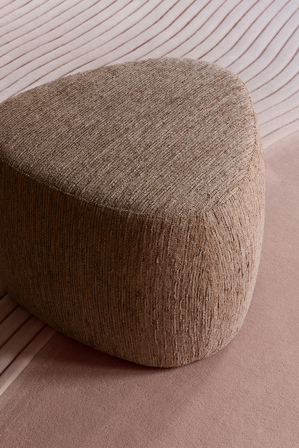 Wallis ottoman in mokum custom upholstery