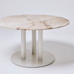 triple pillar 1400dia dining table aurora stone top