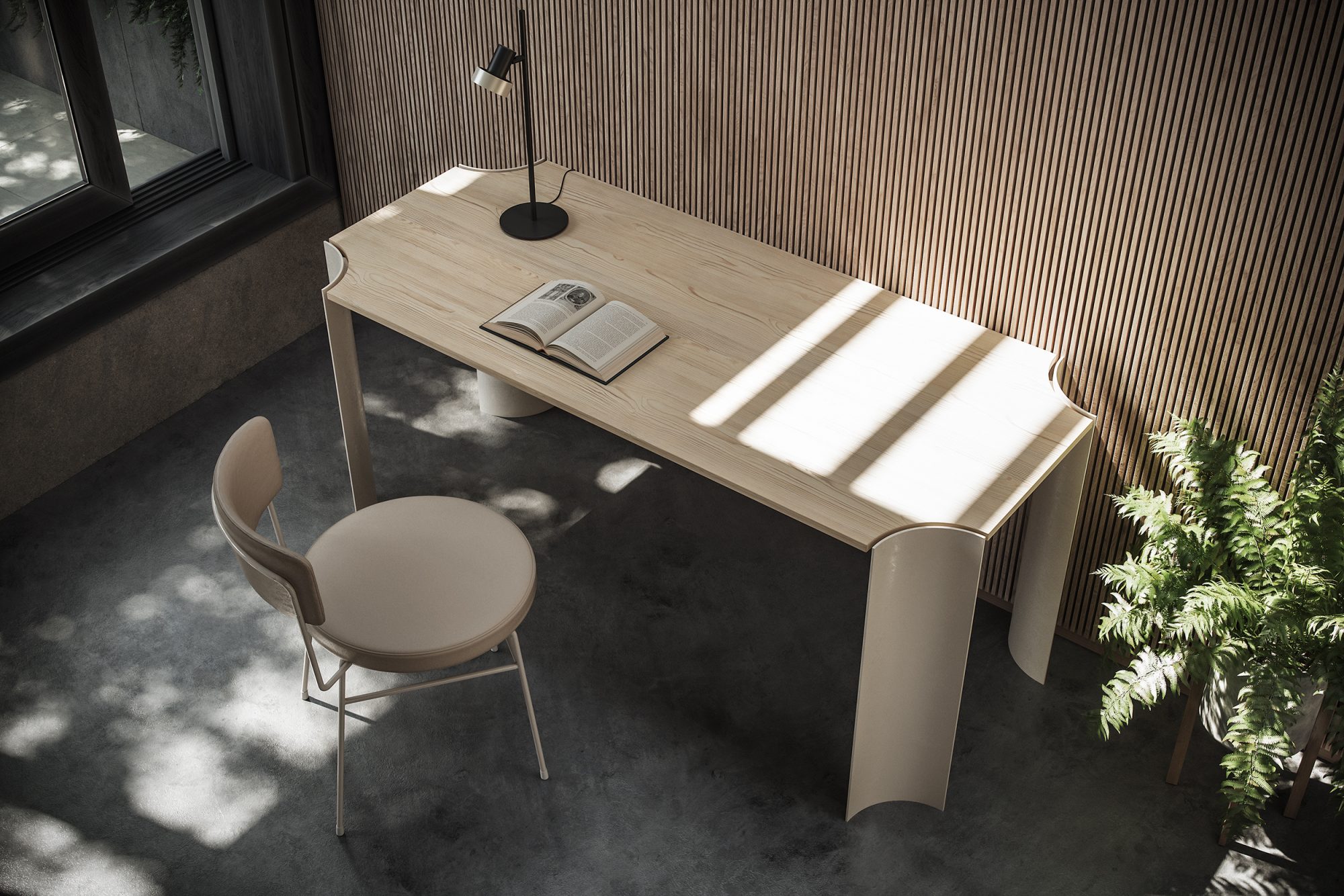 AERIAL DESK W DIIVA DINING CHAIR