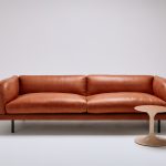 graziaco harvey curved arm sofa leta tan leather