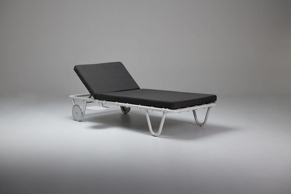 graziaco palm springs sun lounger in charcoal canvas