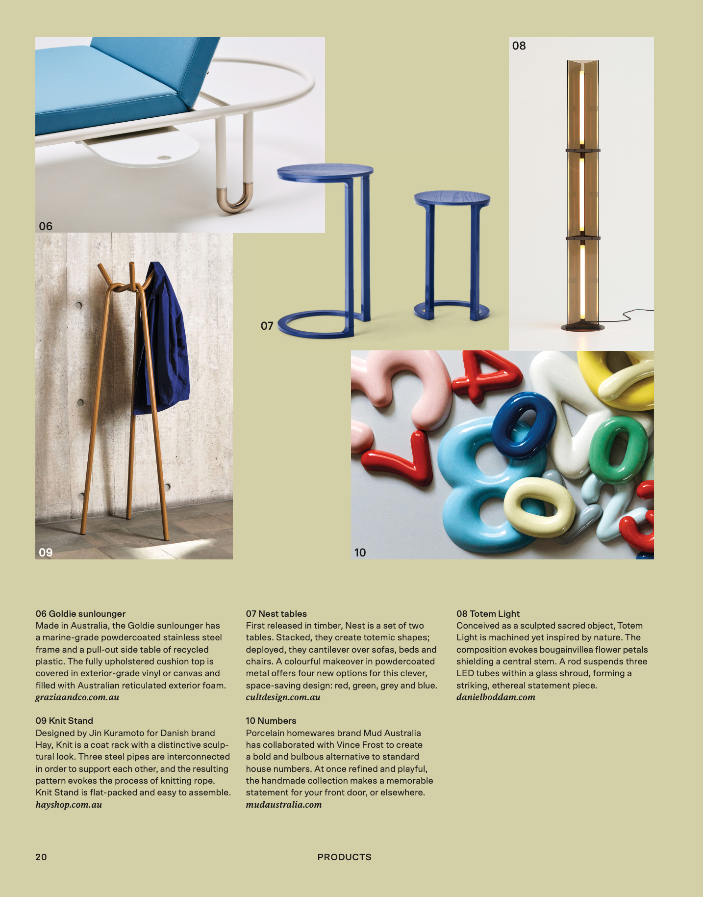 Goldie sunlounger House Magazine Feb 2023