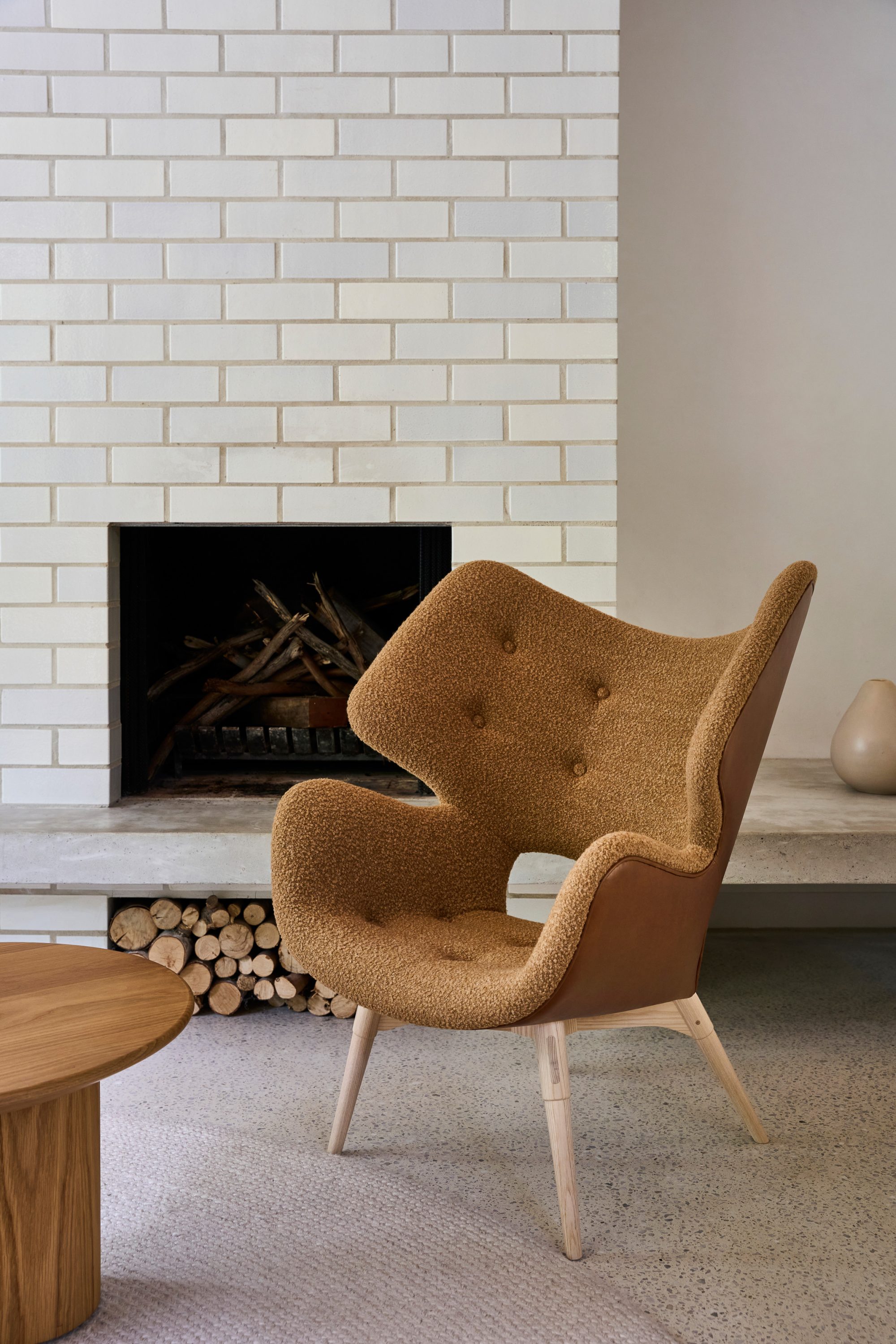 curl up chair in Instyle Cocoon and leather upholstery