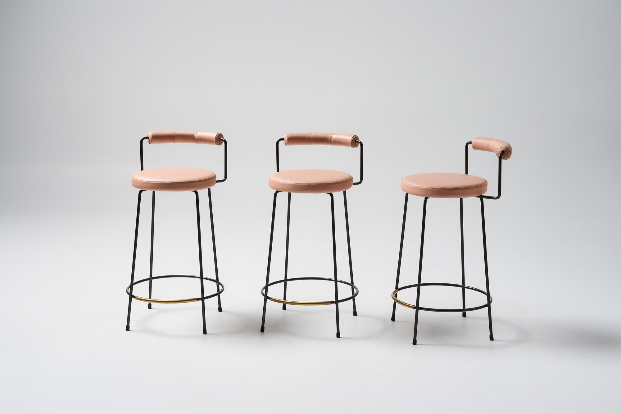iva stools with play vinyl and medium bronze pc