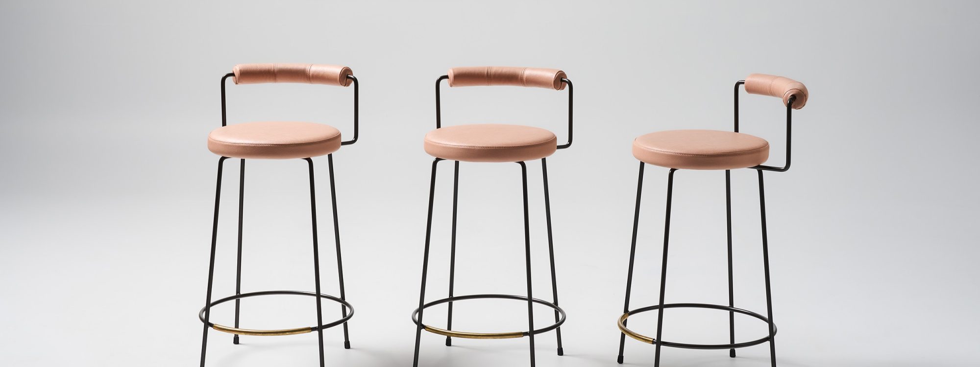 iva stools with play vinyl and medium bronze pc