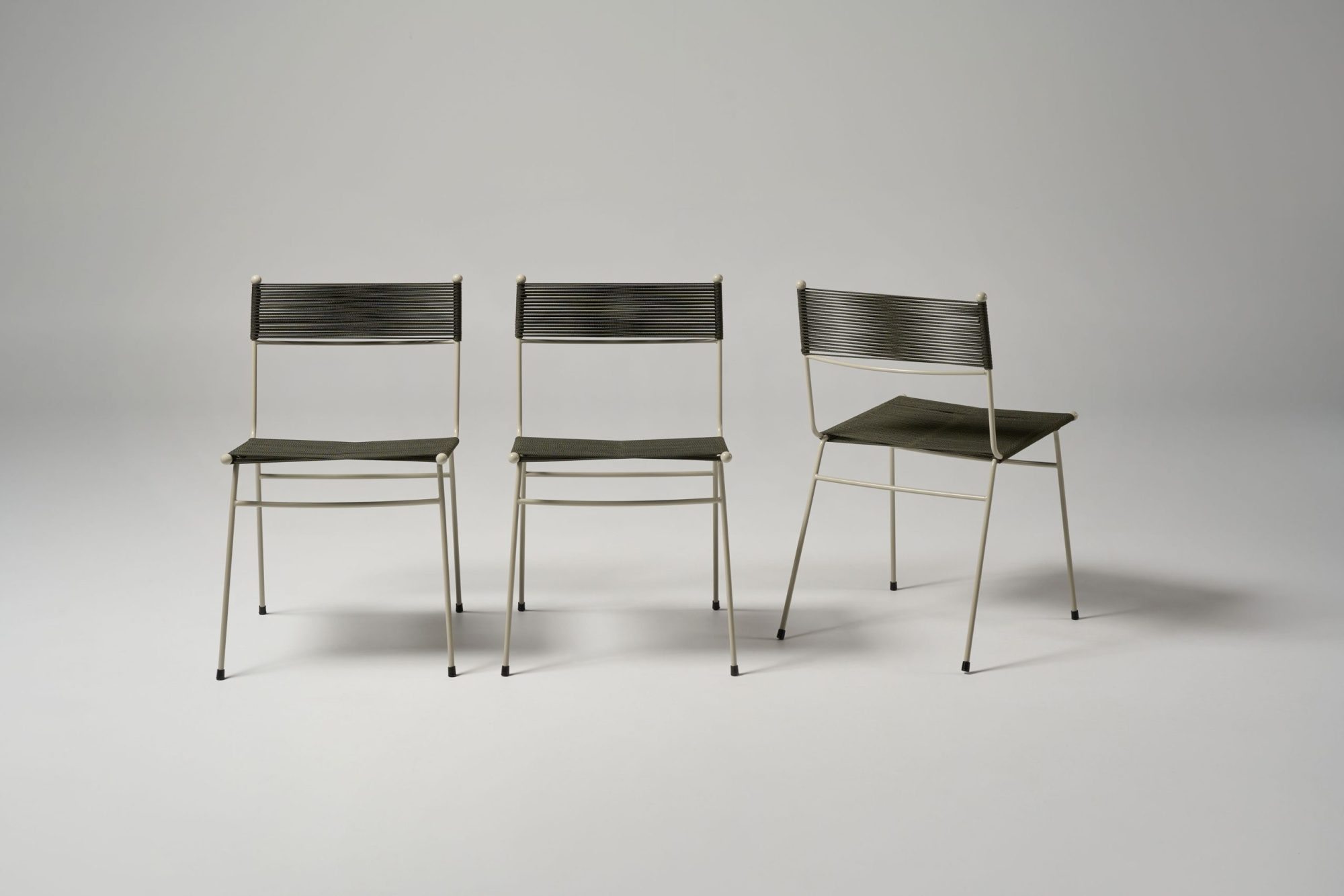 Meadmore Corded Chairs 1951 Drift pc & olive rope