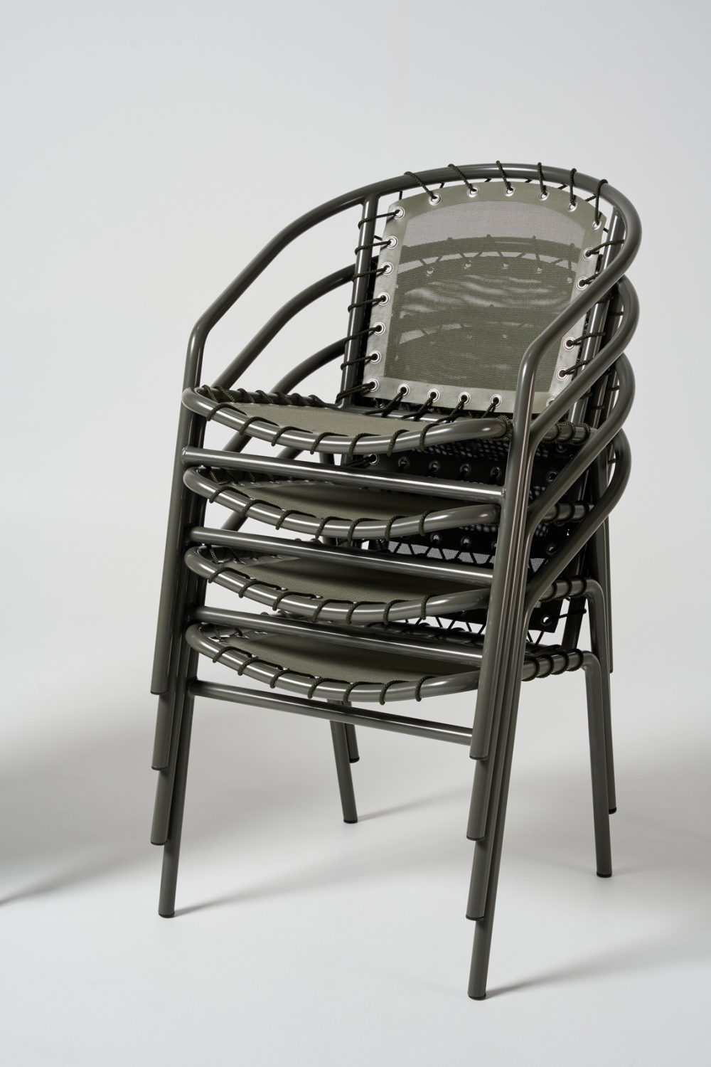 Olive Spring Stacking Chairs Stacked