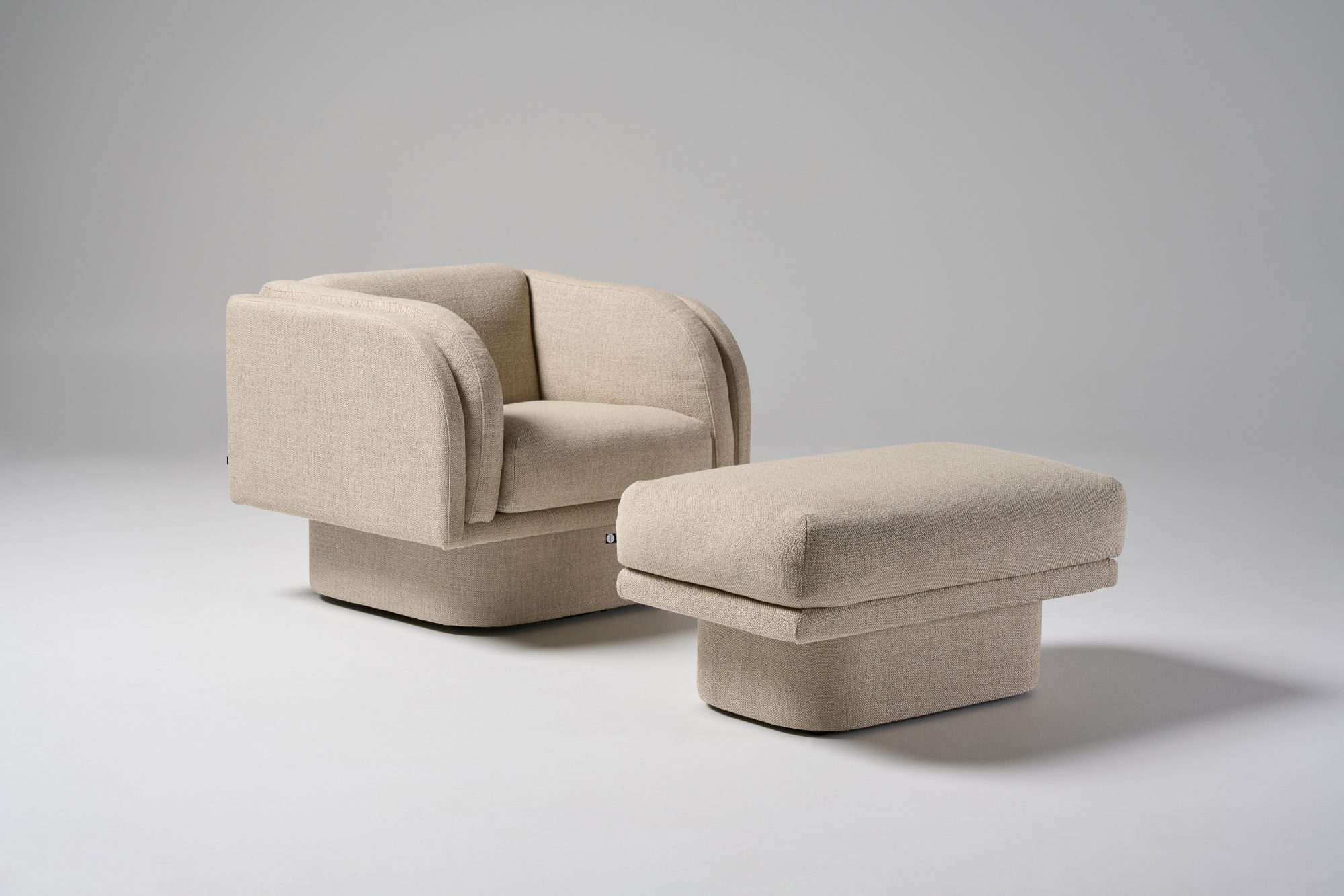 Harvey Swivel Armchair + Ottoman