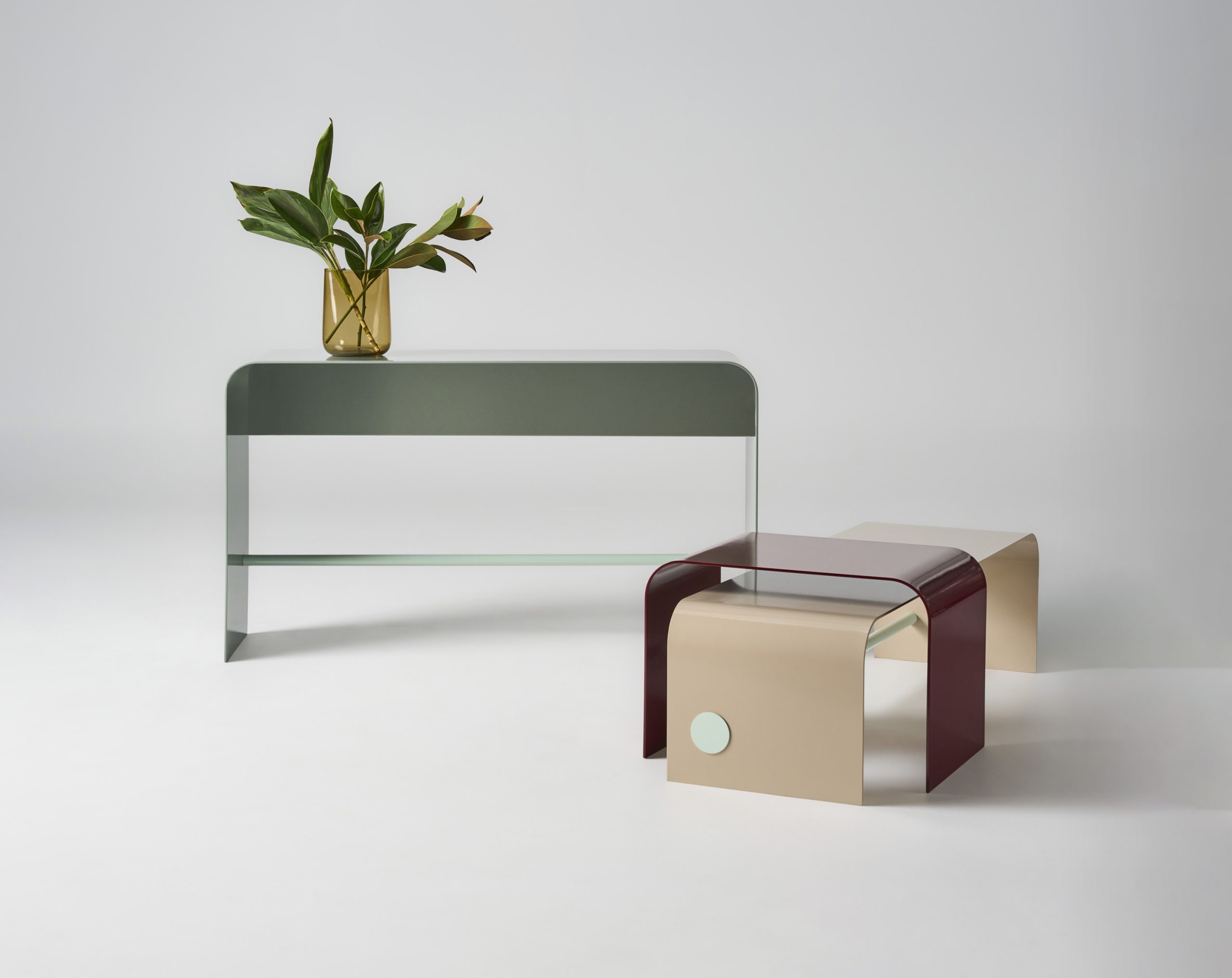 Rolled Reeno Console, Coffee & Side Tables