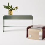 rolled reeno console, coffee & side tables