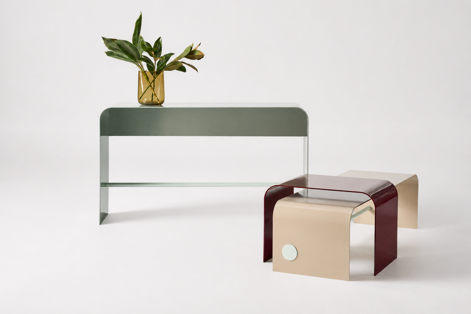 Rolled Reeno Console, Coffee & Side Tables